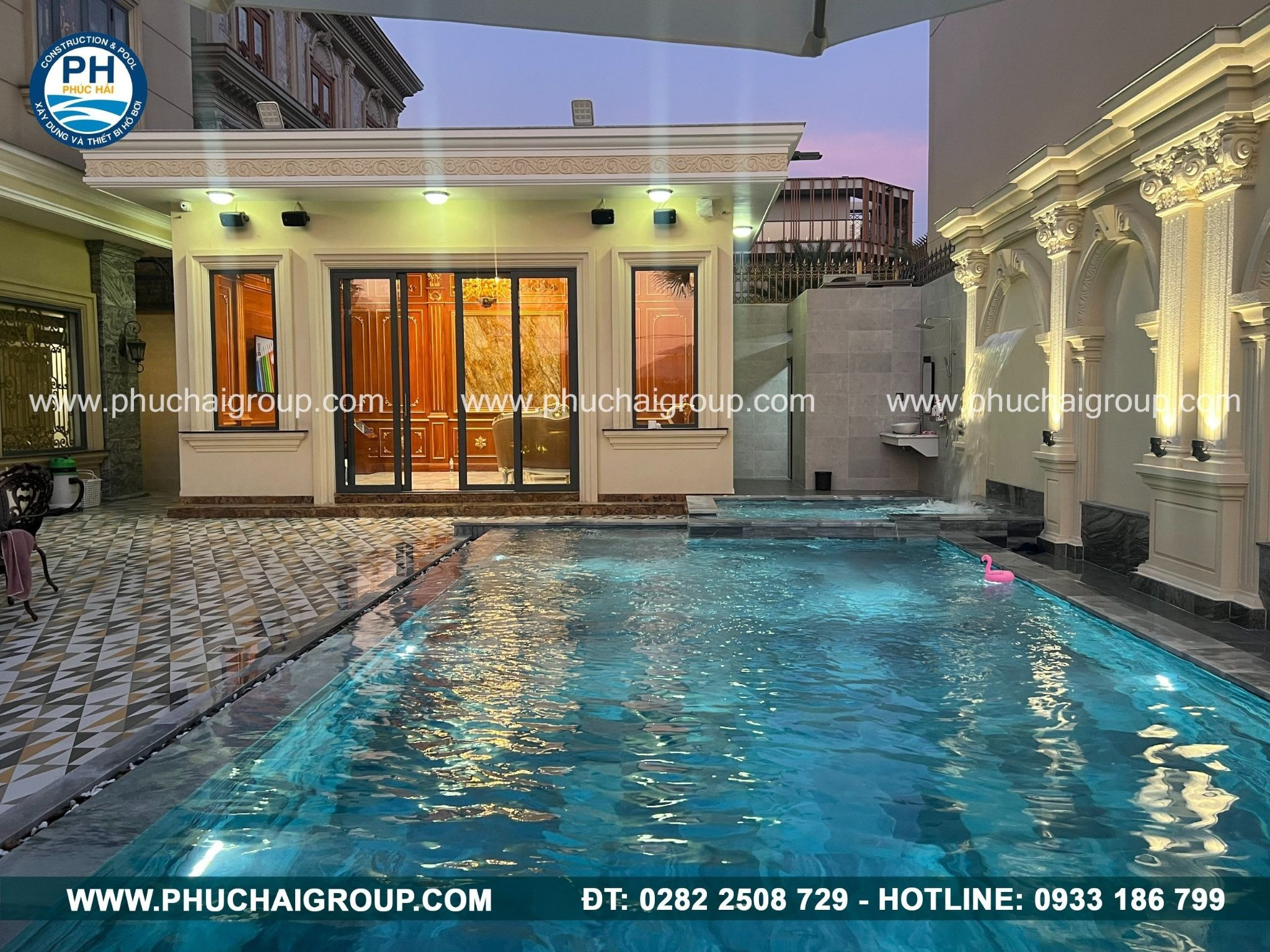 Kích thước hồ bơi gia đình tiêu chuẩn