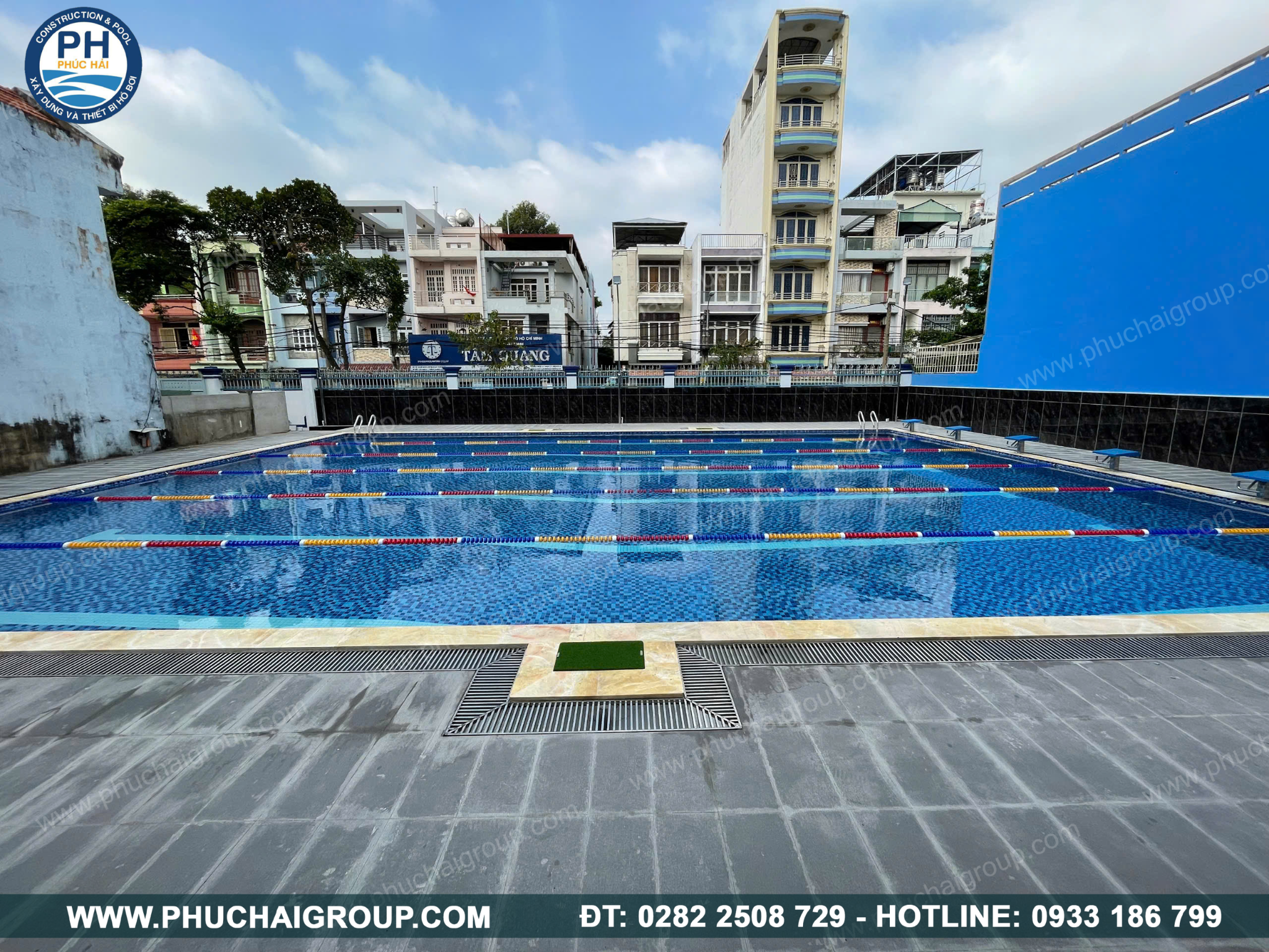 Phúc Hải Group có kinh nghiệm thi công hồ bơi chuẩn thi đấu