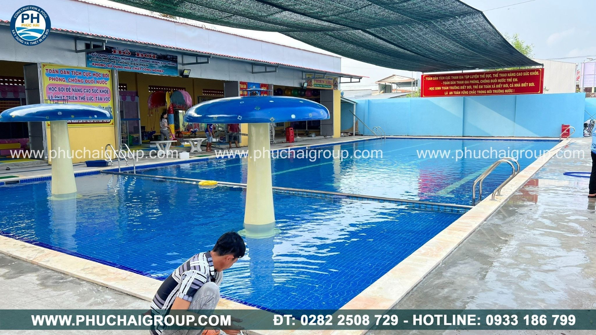 Phúc Hải Group là đơn vị thi công hồ bơi được nhiều trường học tin tưởng